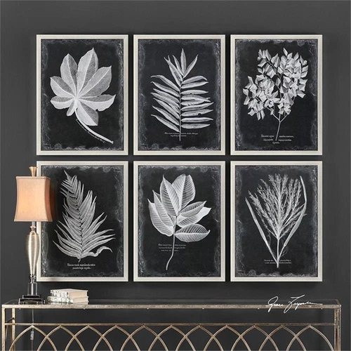 Uttermost Foliage Plastic Glass and Wood Framed Prints in Multi-Color (Set of 6) - Picture 2 of 9