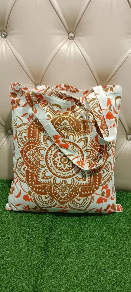 Algodón Mandala Mujeres Bolso de Hombro Bolso Hecho a Mano Jhola Bolso Cartera Bolsas de Algodón Foto 3 de 4