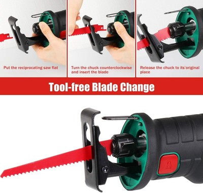 HYCHIKA 20V Cordless Reciprocating Saw 0-2800SPM Portable Electric Power  Tools