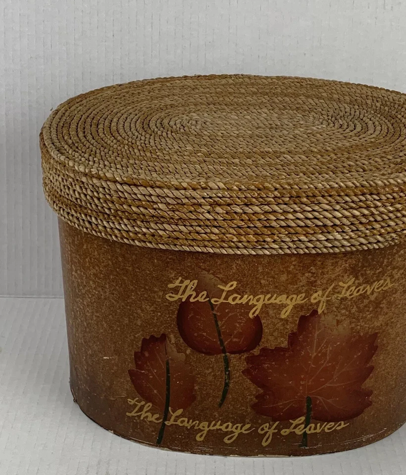 1 Steamer Trunk Style Nesting Box Lid Language Leaves Philippines 11.25"x8.5”x8" - Image 2 of 4