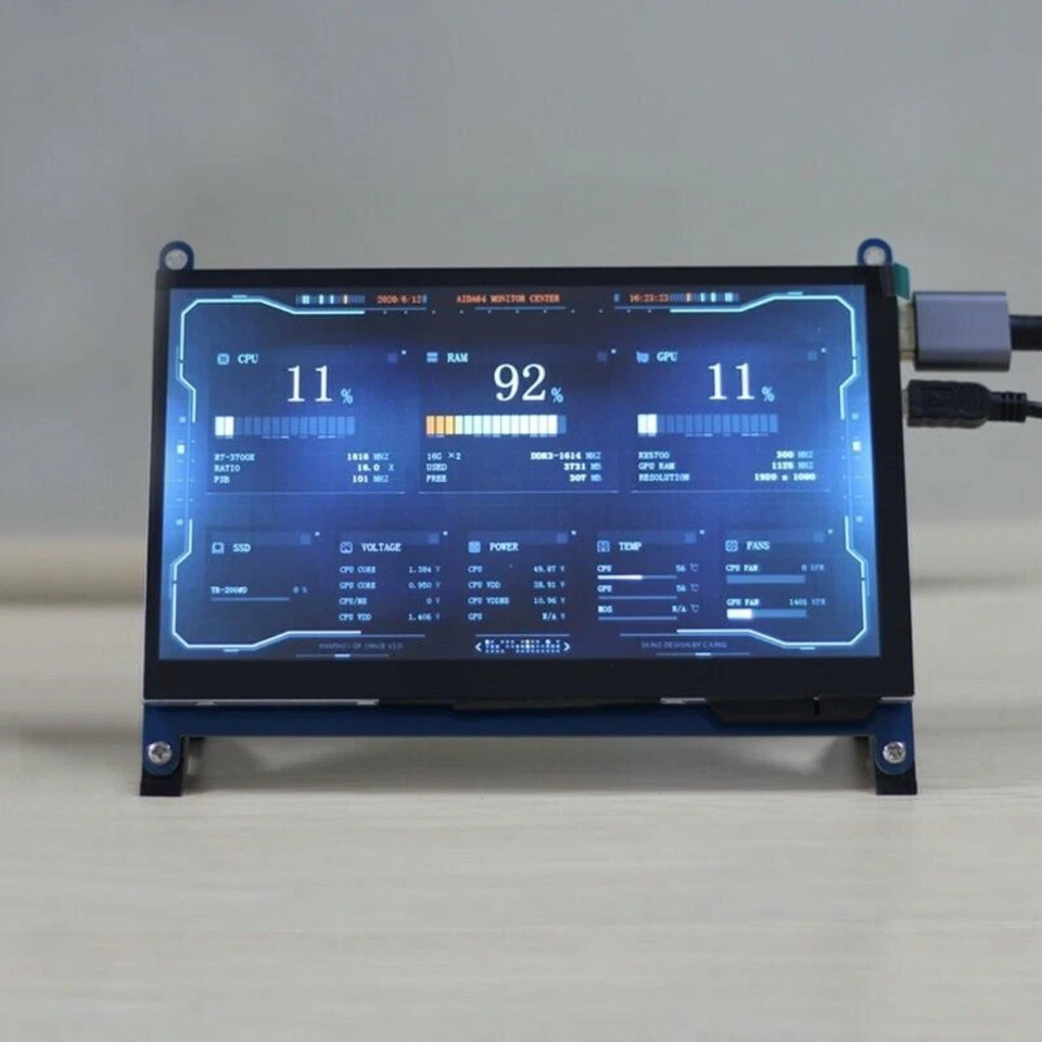 7 Inch HDMI Display USB Capacitive Touch Screen IPS 1024x600 For PC Raspberry Pi - Image 2 of 2