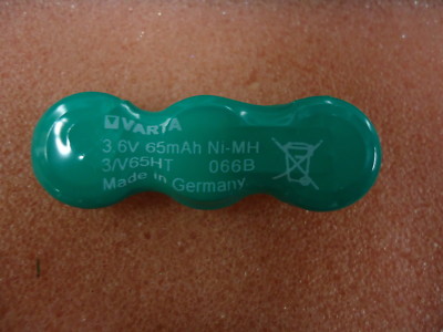 55707-403-015 Varta 3.6V 65mAh Ni-mH Battery Assy Recharge NimH NEW! Lot of 5!