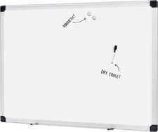 Amazon Basics Magnetic Dry Erase Whiteboard, 36 x 47"W x 35"H, Silver/White