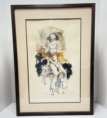 Richard Shephard, Original Lithograph Artist Proof,  Girl With Raggedy Ann Doll 