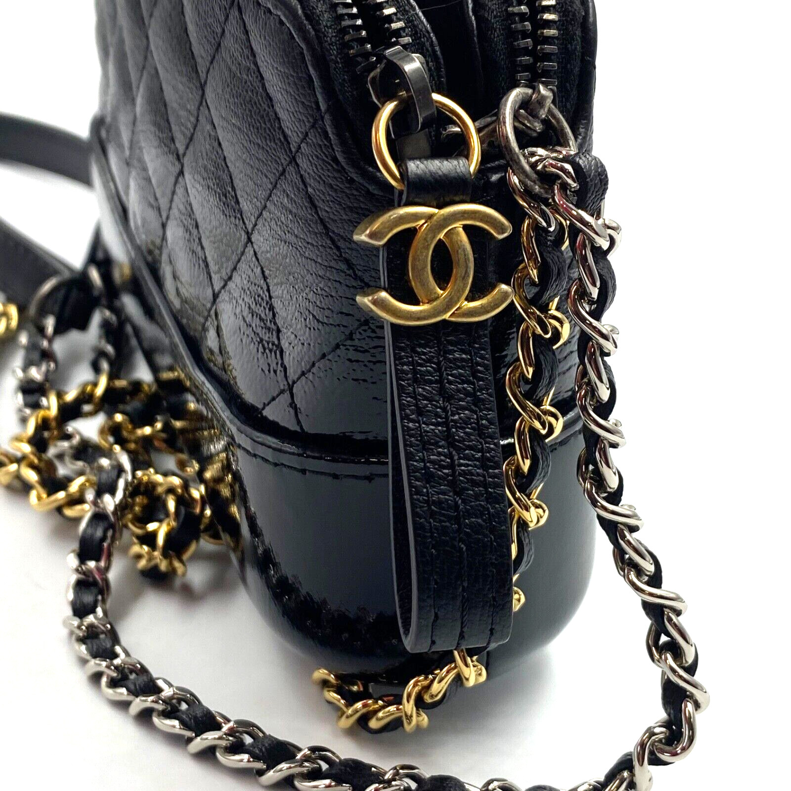 NEW CHANEL Black Quilted Hobo Mini Gabrielle Goatskin Shoulder Crossbody Bag image 10