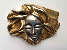 Vintage Charmant Beverly Hills Inc. Lady Women Belt Buckle Gold Silver  2 Toned