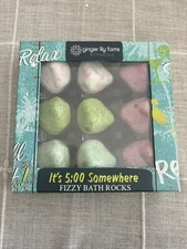 Fizzy Bath Rocks 9 piece Set It’s 5:00 Somewhere Ginger Lily Farms; bath bombs