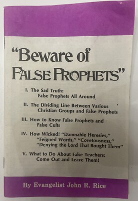 Beware of False Prophets by John R Rice (1976, PB, Sword of the Lord)
