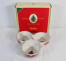 Spode Christmas Tree 3 Part Handled Server 10.5" 30CTR158 2007 Red Ribbons