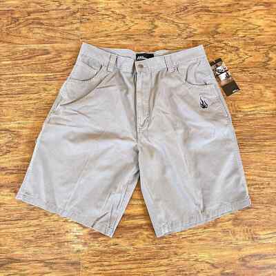 No Fear Y2K Skater Biker Flame Grey Cargo Shorts 34x10 NWT