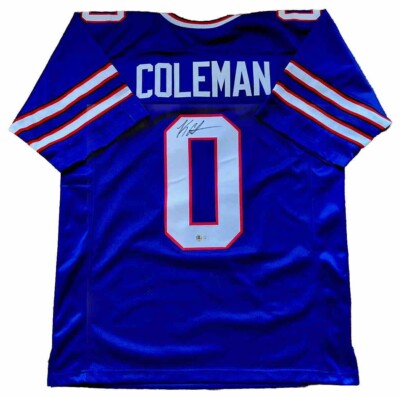 KEON COLEMAN SIGNED AUTOGRAPHED PRO STYLE BLUE JERSEY BUFFALO