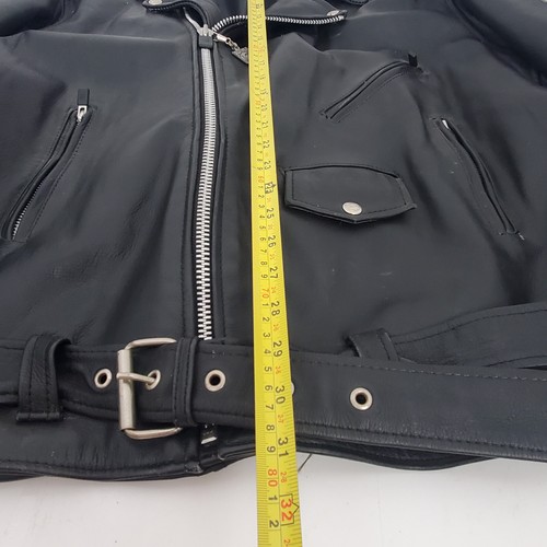 Vtg Interstate Leather Biker Motorcycle Moto Jacket Heavy Mens Size 2XL XXL - Picture 10 of 11