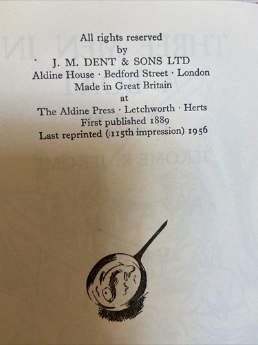 Three Men in a Boat by Jerome K. Jerome 1956 UK 115th Imp Dent HB - Vintage VGC - Imagen 7 de 9