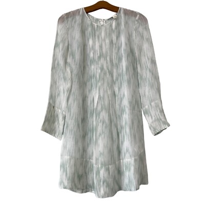 Club Monaco Delaynee Long Sleeve Silk Shift Dress with Scarf Womens 0  Relaxed | eBay