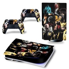 1 Vinyl Skin Anti-Dust PS5 Digital  2 Controller Stickers Naruto Goku Luffy