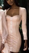 House Of CB, 'Ricci' Pink Stretch Suedette Bustier Dress NWOT