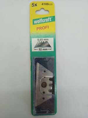 Wolfcraft 5x Profi-Trapezklingen 0,65 x 52 mm Ersatzklingen