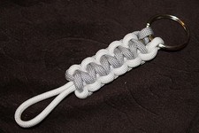 New Paracord Keychain - gray and white G3