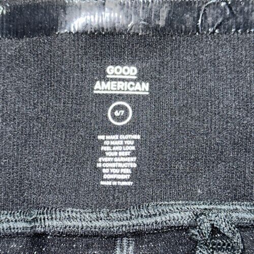 Good American Metallic Cintura Alta Recortada Talla Grande 3XL Plata Negro Brillante - Imagen 3 de 8
