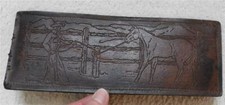 Handmade Vintage Folding Leather Wallet Engraved HORSE COWBOY RANCH SCENE