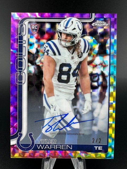 2025 Topps Chrome Tyler Warren SSP #/2 Tie-dye On Card Auto Rookie RC Colts