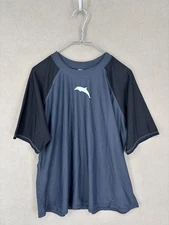 Halcurt Rashguard Shirt Womens Plus 2X Blue Black Dolphin Swim New UPF 50+