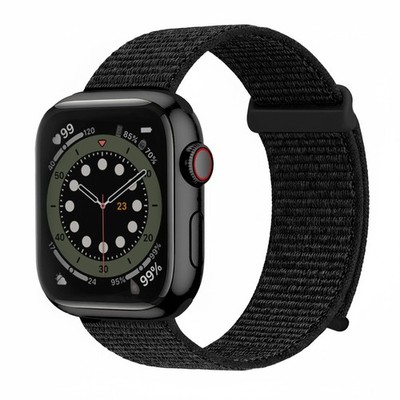 Smartwatch Armband für Apple Watch SE 3 40mm Nylon Textil Band Klett Schwarz