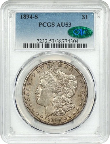 1894-S Morgan Dollar $1 PCGS AU53 CAC Green Bean