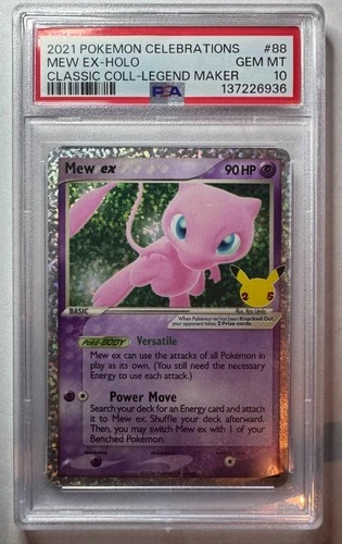 Mew ex Holo 88/92 Gem Mint Classic Collection  2021 Pokemon Celebrations PSA 10