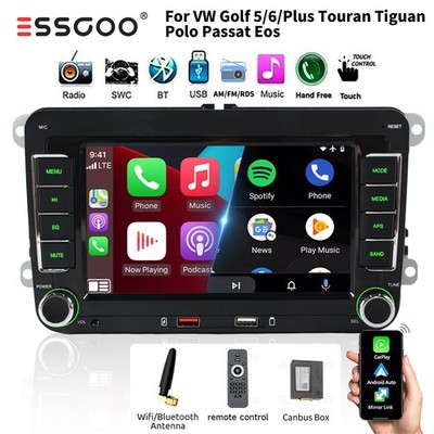 Für VW Golf 5 6 Plus Touran Jetta Caddy Autoradio Carplay Android Auto SWC AM BT
