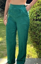 NWT Vintage Nordstrom Town Square 8 100 Silk Pants Pull On Green