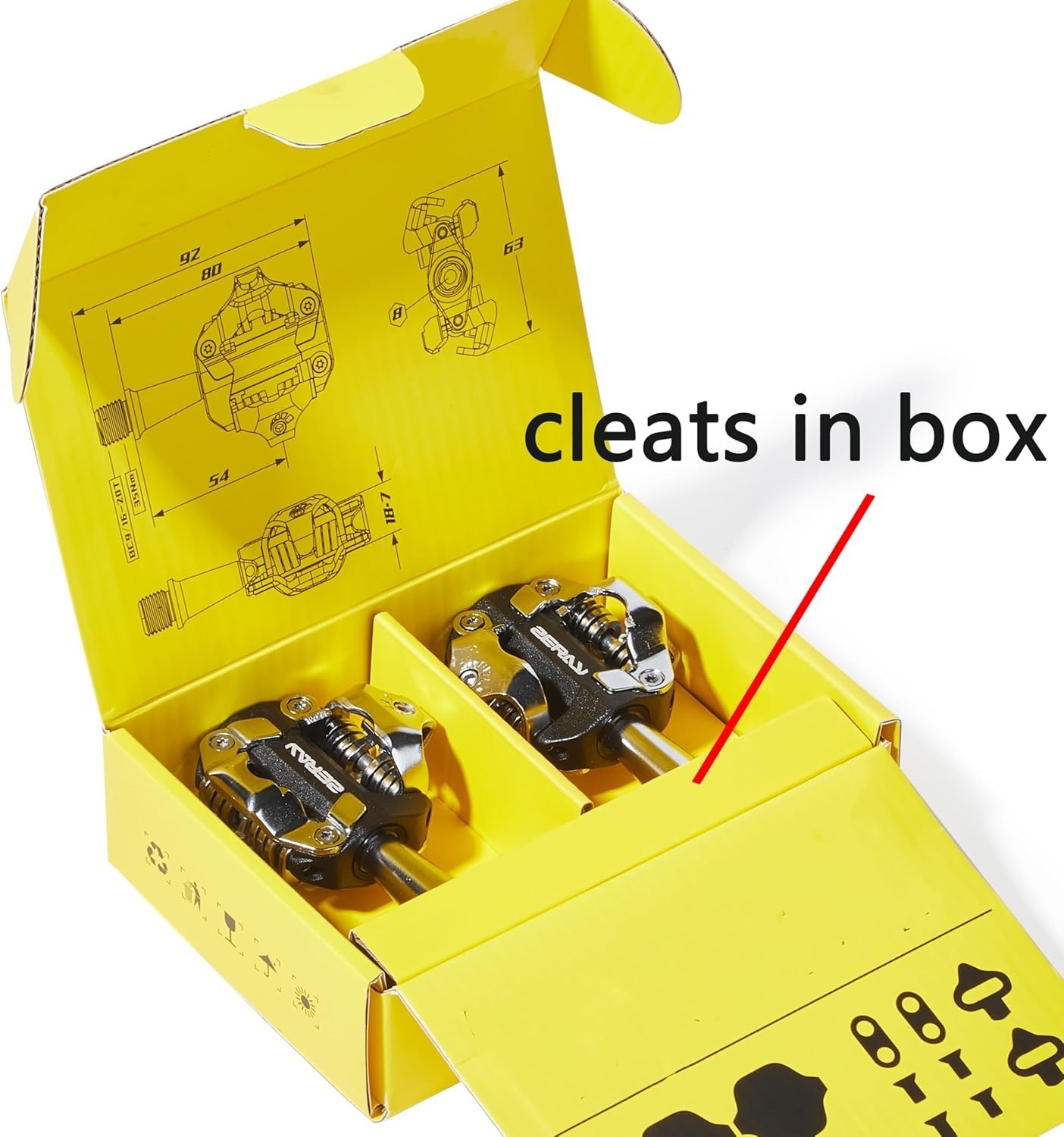 MTB/Road Clipless Pedals with Cleats, Compatible with Shimano SPD-SH51