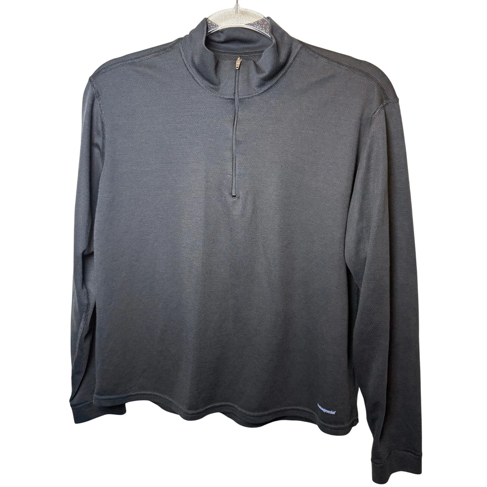 Vintage Patagonia Capilene 1/4 Zip Pullover Black Men's M Layering Top