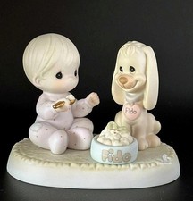 Precious Moments Baby and Puppy Figurine - 'Fido's Treat'