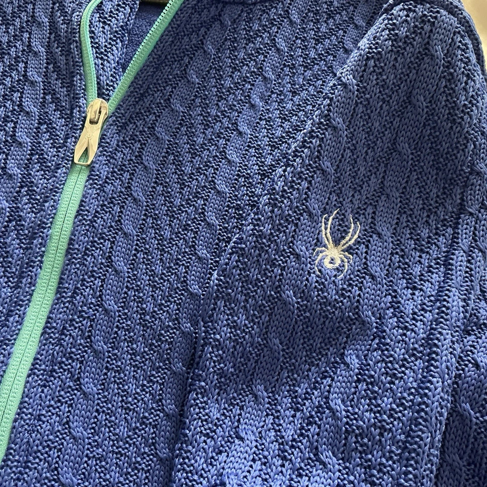 Chaqueta Spyder Major Cable Stryke Talla XL Azul Núcleo Suéter Cremallera Deportiva Versátil Foto 3 de 4
