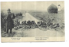 MILITAIRE GUERRE 1914  INFANTERIE BELGE EN TIRAILLEURS