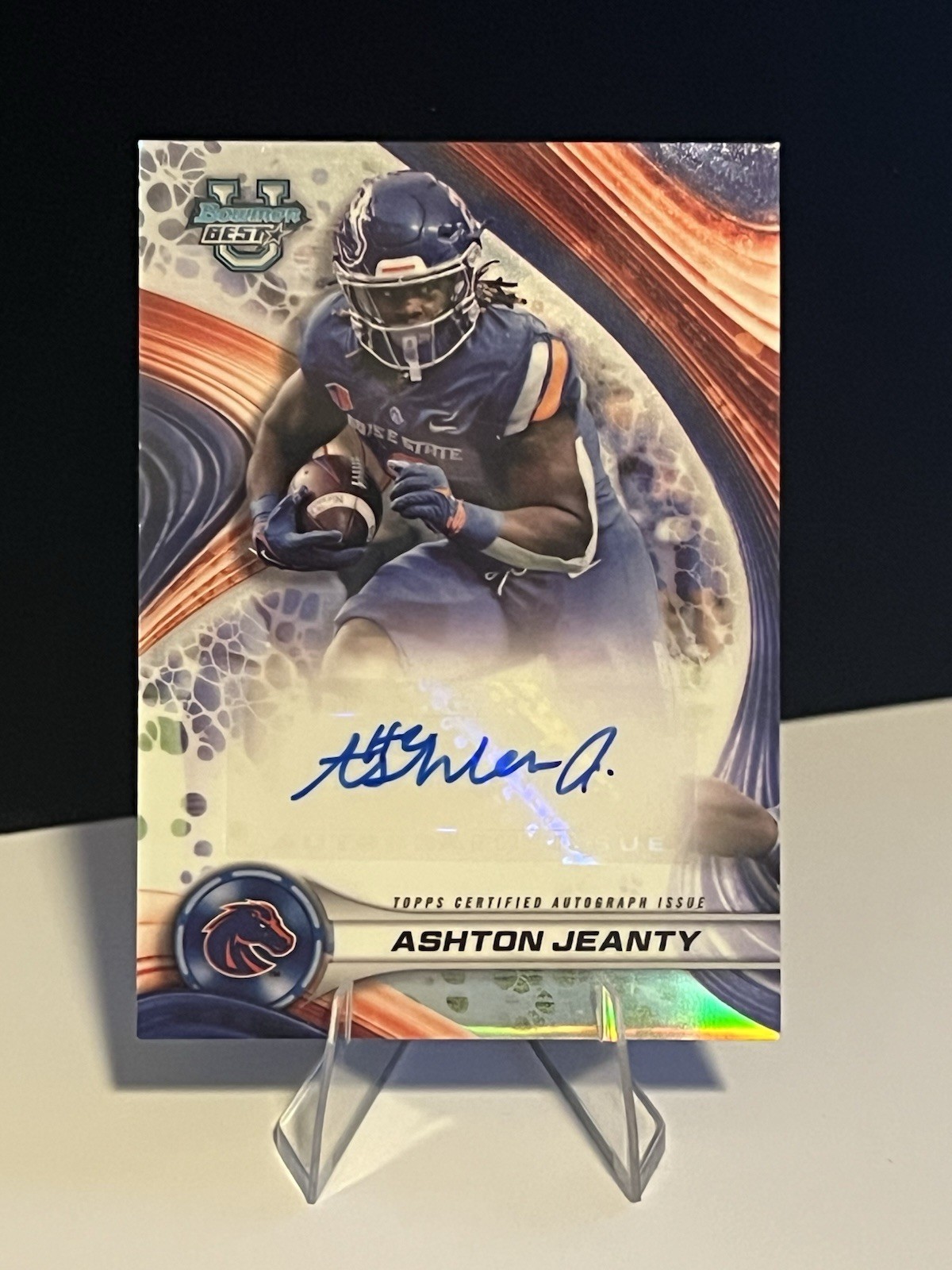 Ashton Jeanty 2024 Bowman's Best University Refractor Auto Rookie Boise State