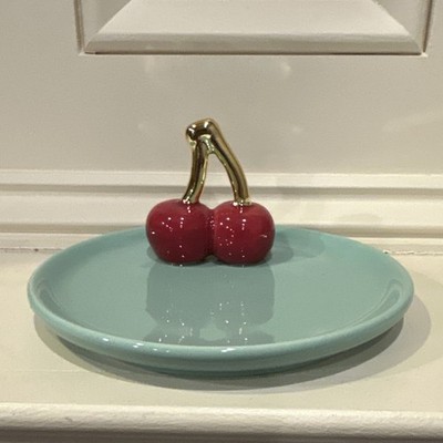Target Bullseye Playground Lucky Star Cherry Design Trinket Dish 5'' Diameter