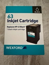 NEW WEXFORD 63 Inkjet Cartridge Black Replaces HP 63 OEM F6U62AN NIB Free Ship