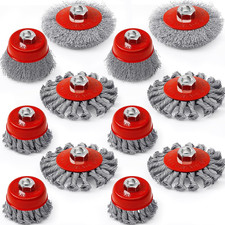 Tioncy 12 Pcs Wire Wheels for 4 1/2 Angle Grinder with 5/8-11 Threaded Arbor for
