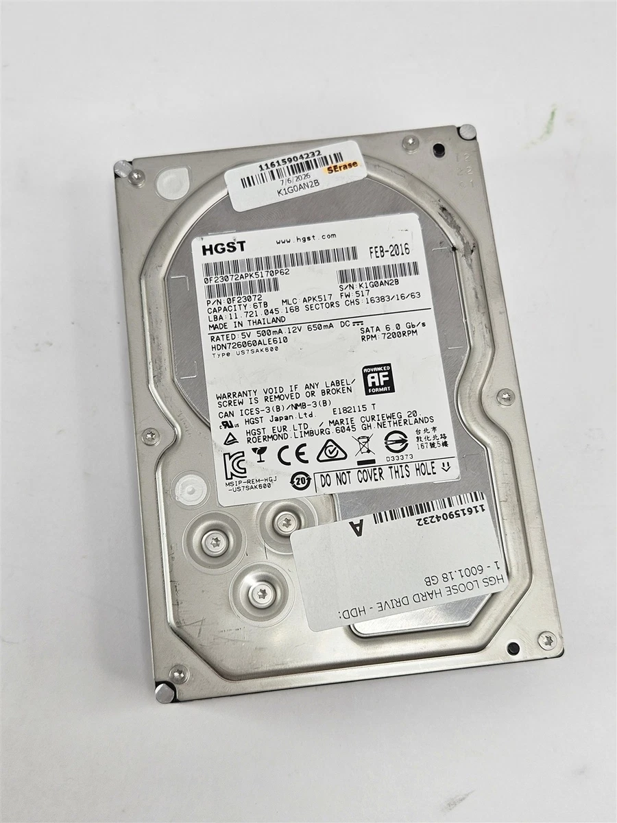 HGST Internal Hard Disk Drives 6 TB Storage Capacity for sale | eBay