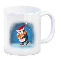 Pinguin Mit WeihnachtsmüTze Und Schlittschuhen Kaffeebecher