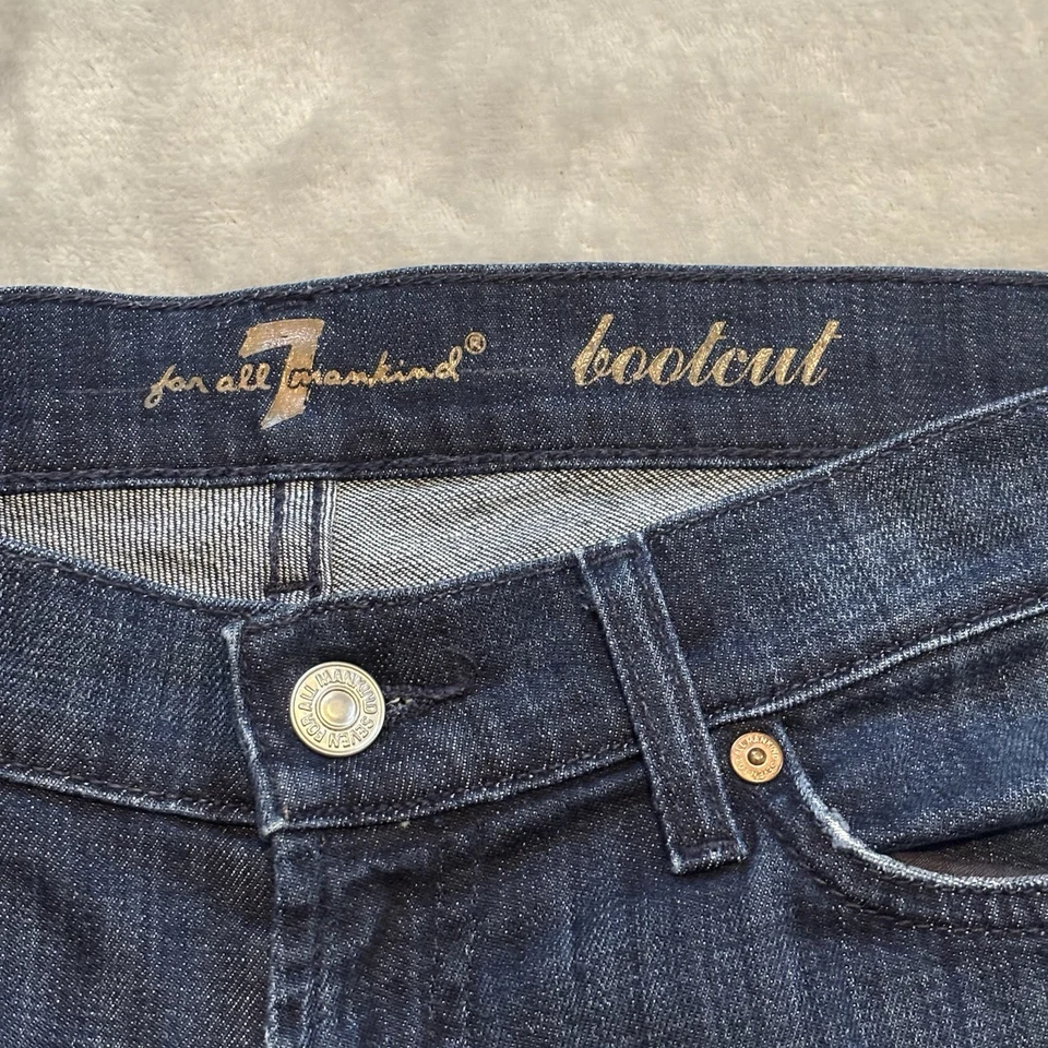 Pantalones de mezclilla Seven 7 For All Mankind para mujer Bootcut azul lavado oscuro talla 29x28 Foto 2 de 4