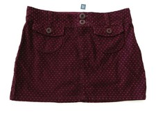 NEW Gap kids girls Skirt 12 14 cord burgundy maroon corduroy pink polka dot Mini