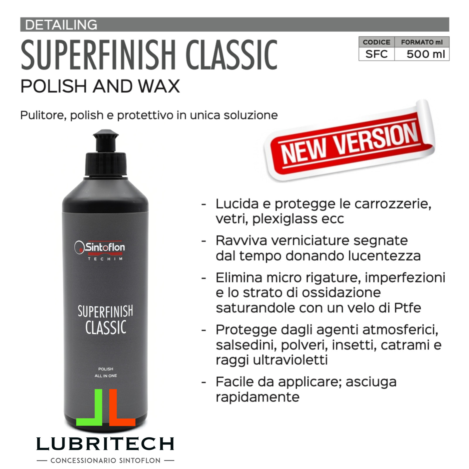 Sintoflon Polish Auto Superfinish Classic Trattamento All-in-One