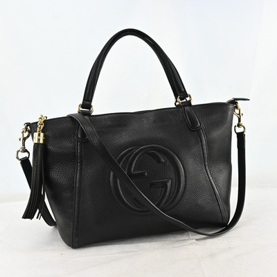 Gucci Handbag Soho Interlocking 2way Shoulder Bag 336751 Black Leather C1797SY80