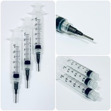 3 szt. strzykawki 3ml z ciemnoszarymi 16G 13mm tępa końcówka igły klej atrament dozowanie