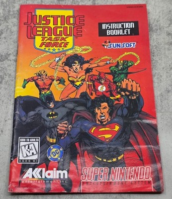 Justice League Task Force - Super Nintendo SNES Instruction Manual Only (1995)
