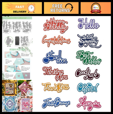 Metal Die Cuts for Scrapbooking & Card Making - Blessing Words Stencils, Embossi