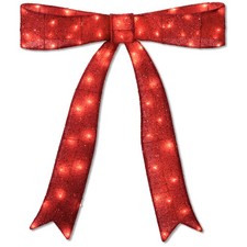 Best Choice Products Large Pre-Lit Christmas Bow Slim Lighted Outdoor D cor